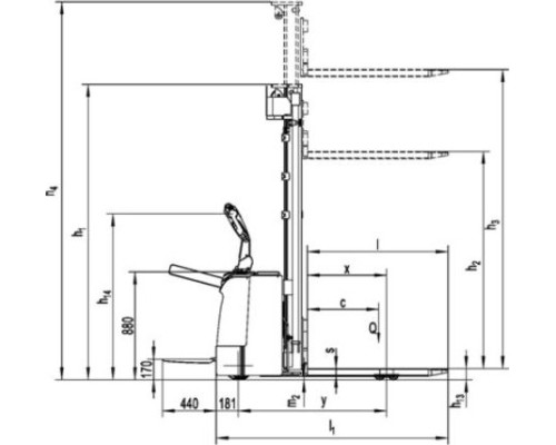 Штабелер самоходный NOBLELIFT PS16 N FFL 5500 270Ah 1,6 т - 5.5 м, зарядное устройство