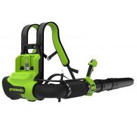 Воздуходувка аккумуляторная GREENWORKS GD40BPG2 40V, ранцевая, б/щ, АКБ 4Ач и ЗУ 2408107UB