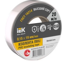 Изолента IEK MIXTAPE 0.15х19мм (рул.20м) бел. EX-IZ10-C15-19-20-K01