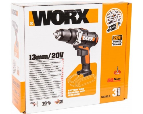 Дрель-шуруповерт аккумуляторная WORX WX183.9 без АКБ и ЗУ [WX183.9]