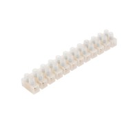 Клеммная колодка REXANT 07-5012 ( уп. 10 штук ) винтовая КВ-12 (4-12 мм²), ток 16А, белая (ЗВИ) 07-5012