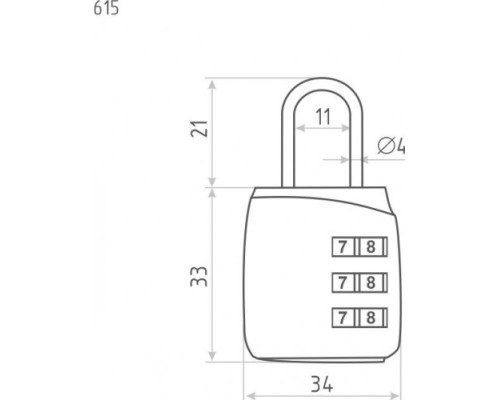 Замок навесной кодовый НОРА-М 615 для чемодана 