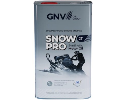 Масло для 2-тактных снегоходов GNV SNOW PRO 2T 1 л, синтетическое (металл. канистра) GSP2T013114101654200001