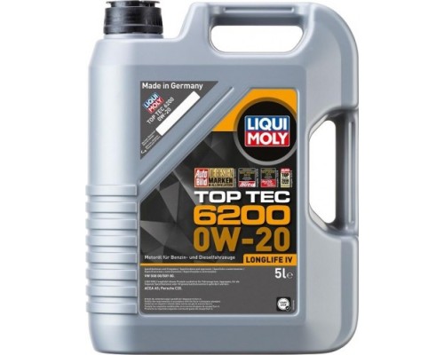 Масло моторное LIQUI-MOLY SAE 0W20 Top Tec 6200 5 л 20789 синтетическое [20789]