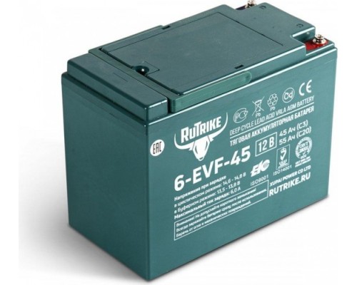 Аккумулятор RUTRIKE 12V 45A/H C3 тяговый 6-EVF-45 [021663]