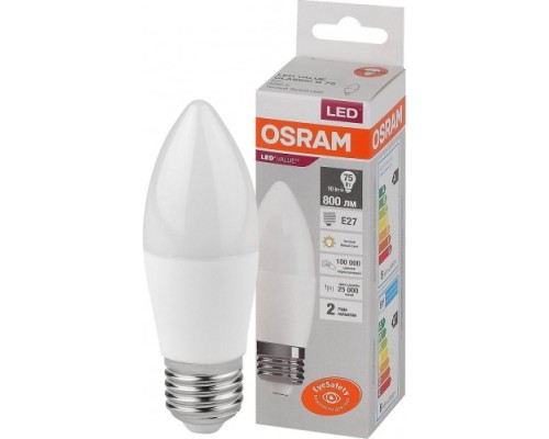 Лампа светодиодная OSRAM LED VALUE clb75 10sw/830 230v e27 10x1 [4058075579538]