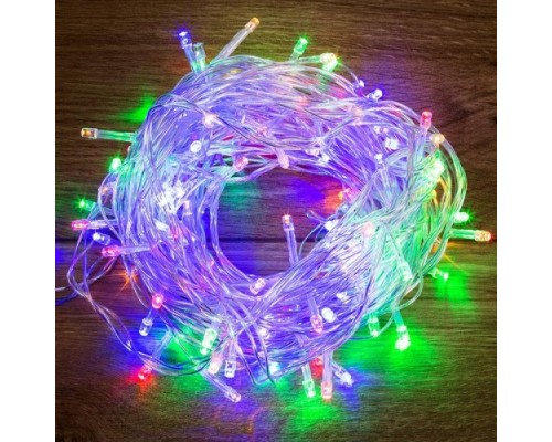 Гирлянда NEON-NIGHT ТВИНКЛ 15м прозрачный ПВХ, 120 LED мультиколор [303-199]