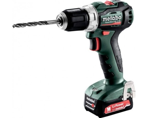 Аккумуляторный шуруповерт METABO PowerMaxx BS 12 BL 2х2.0 Ач, бесщеточная [601038500]