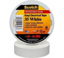 Изолента ПВХ 3M Scotch® 35 19 мм х 20 м, белая [7000031667]