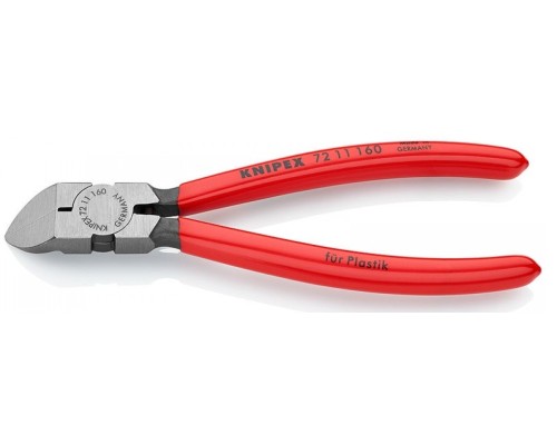 Бокорезы KNIPEX KN-7211160SB для пластика, губки 45°, пружина, 160 мм