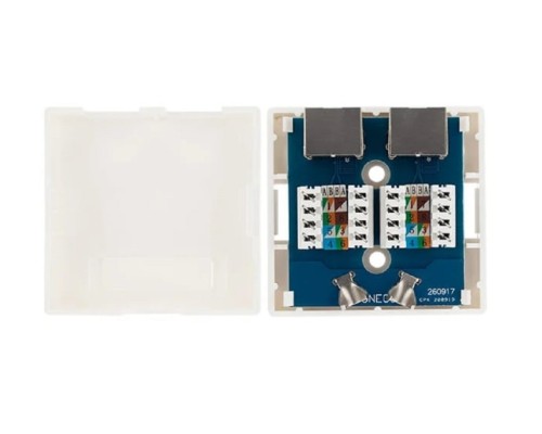 Розетка компьютерная REXANT 03-0146 внешняя, 2-порта RJ-45 (8P8C), FTP, CAT 6