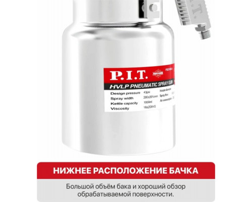 Краскопульт пневматический P.I.T. PSG1000-A купить с доставкой и официальной гарантией
