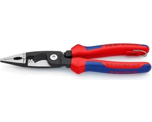 Клещи электромонтажные KNIPEX 1382200T 200 мм со страховочным креплением [KN-1382200T]