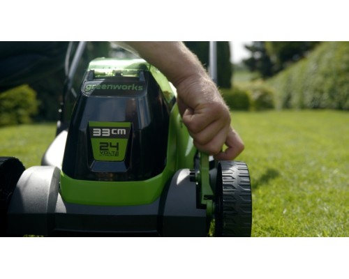Газонокосилка аккумуляторная GREENWORKS GD24LM33, 24V 33 см, бесщеточная, без АКБ и ЗУ [2516107]