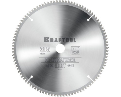 Пильный диск по алюминию KRAFTOOL Multi Material 315х30мм 96T [36953-315-30]