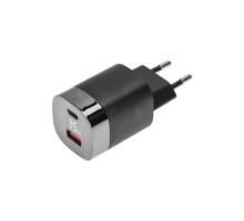 Зарядное устройство REXANT 18-2224 сетевое USB QC (30w) + Type C PD (33W), с дисплеем