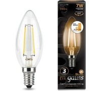 Лампа светодиодная GAUSS Свеча filament 7w 550lm 2700к е14 шаг. диммирование led 103801107-S