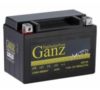 Аккумулятор GANZ AGM мото 11 A/ч прямая 150x87x110 CCA280 A GTZ12S (12 GN1211