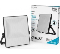 Прожектор GAUSS EVO evo 50w 4500lm 6500k 100-240v ip65 черный led 687511350