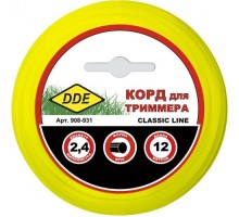 Леска триммерная DDE Classic line (2,4 ммх12 м; круг; желтая) 908-931