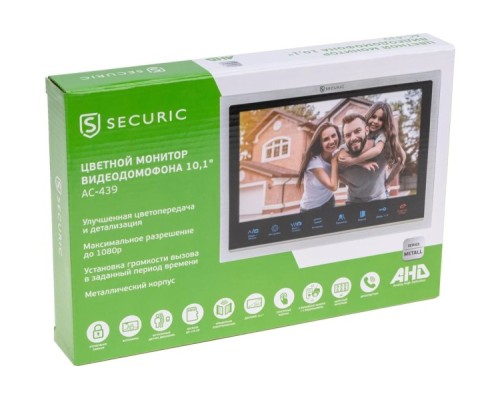 Монитор видеодомофона SECURIC 45-0439 AHD 1080P, 10.1