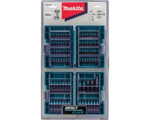 Набор бит и насадок  MAKITA IMPACT BLACK 90 предметов E-03109 [E-03109]