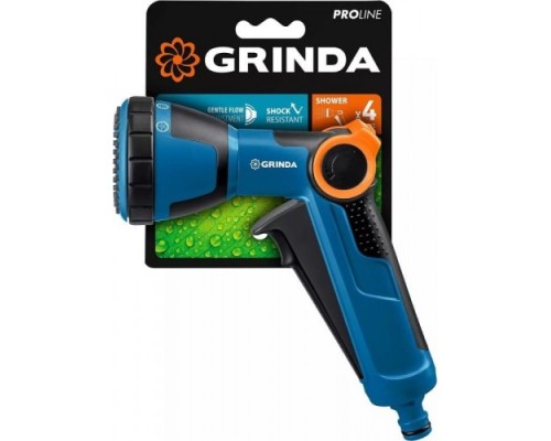 Пистолет для полива GRINDA X-S proline, душевой, 4 режима, курок спереди, с регул [429165]