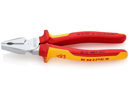 Плоскогубцы диэлектрические KNIPEX KN-0206200SB комбинированные особой мощности VDE, 200 мм