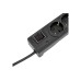 Фильтр сетевой Kranz 13-4703 5 гнезд, 5м, 3х1,5мм², с автовыкл, 2USB, черный