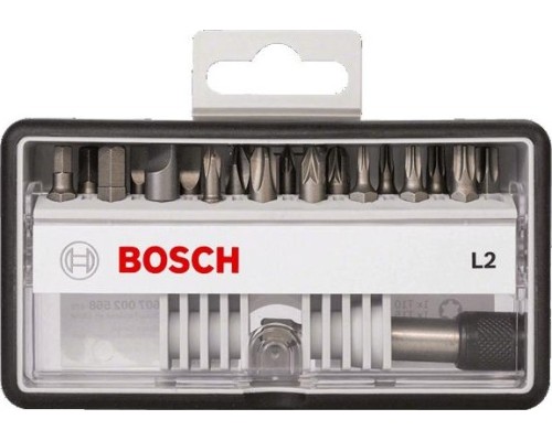 Набор бит BOSCH Extra Hard 18 шт Robust Line PH/PZ/T/S/HEX 25 мм + держатель [2607002568]