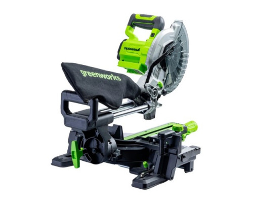Пила торцовочная аккумуляторная GREENWORKS GD24MS216 24V, б/щ, 4800 об/мин, АКБ 8Ач и ЗУ 1501707UH