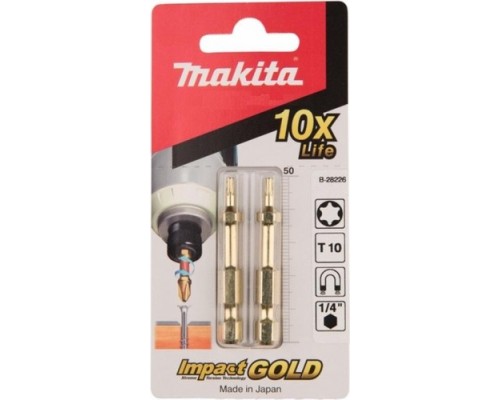 Бита для заворачивания MAKITA B-28226 Impact Gold T10, 50 мм, E-form (MZ), 2 шт.