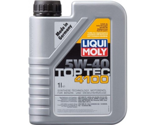 Масло моторное LIQUI-MOLY SAE 5W40 Top Tec 4100 1 л. 7500 синтетическое [7500]