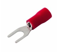 Наконечник REXANT 08-0112 ( уп 100 шт ) вилочный изолированный 4.3 мм 0.5-1.5 мм² красный [08-0112]