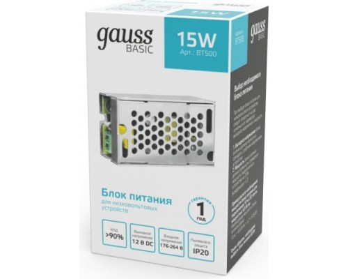 Блок питания GAUSS BT500 basic 12v 15w ip20