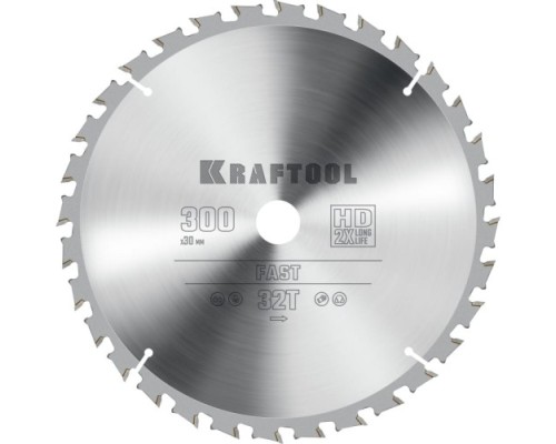 Пильный диск по дереву KRAFTOOL Fast 300х30мм 32T [36950-300-30]