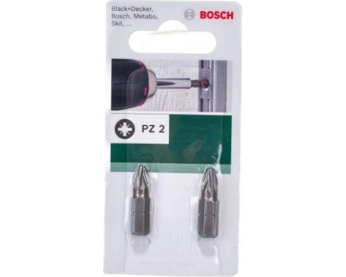 Бита для заворачивания BOSCH 25 ММ PZ2 Extra Hard 2шт xh [2609255923]