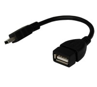 Кабель REXANT 18-1181 USB OTG, шт. mini USB– гн. USB-A, 2,4A, 0,15м, ПВХ