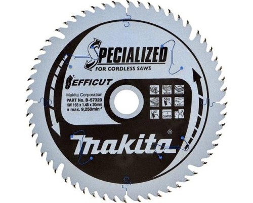 Пильный диск по дереву MAKITA 165х20х1,4х56T для efficut, (для dsp600d) [B-57320]