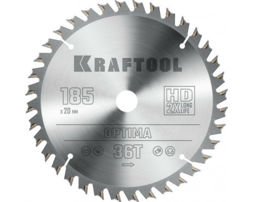 Пильный диск по дереву KRAFTOOL Optima 185х20мм 36Т [36951-185-20]