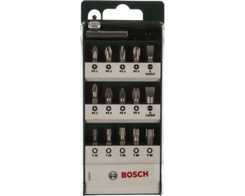 Набор бит BOSCH S/PH/PZ/T 25 ММ 15 + держатель [2609255977]