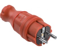Вилка прямая IEK ОМЕГА ВБп3-1-0м ip44 каучук, красная PKR01-016-2-K04