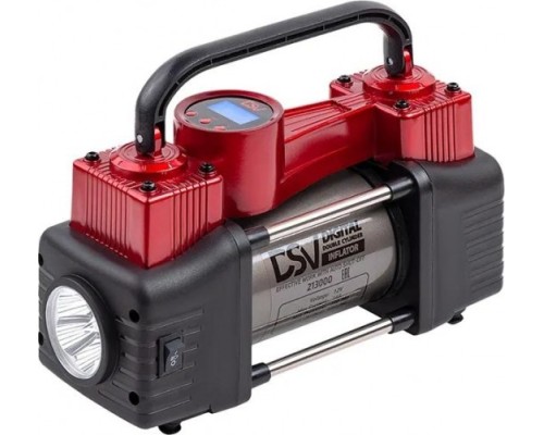 Компрессор автомобильный DSV 213 000 smart, двухцилиндровый с led фонарем 65 л/мин [213000]
