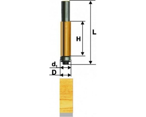 Фреза по дереву ЭНКОР ф12.7х51, хв. 12мм кромочная прямая [10525]