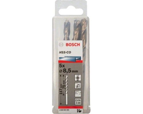 Сверло по металлу BOSCH HSS-CO 8.5 мм 5шт [2608585895]