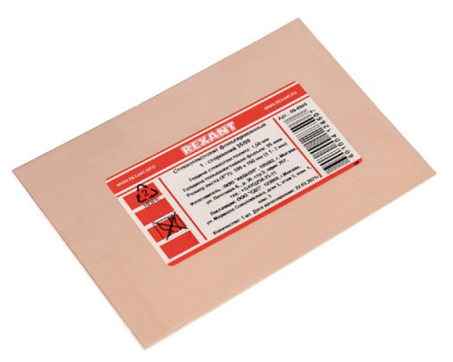 Стеклотекстолит REXANT 09-4040 1-сторонний 100x150x1.5мм 35/00 (35мкм) купить с доставкой и официальной гарантией