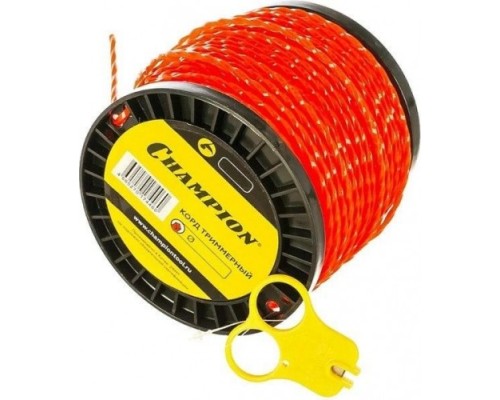 Леска триммерная CHAMPION C7015 twisted square 3.0мм*164м (витой квадрат)+нож Леска триммерная CHAMPION C7015 twisted square 3.0мм*164м (витой квадрат)+нож