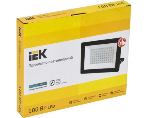 Прожектор IEK СДО 06-100 светодиодный ip65 4000к черн. [LPDO601-100-40-K02]