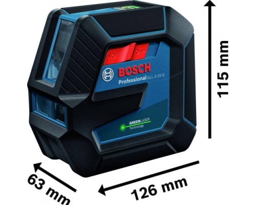 Лазерный уровень BOSCH GLL 2-15 G + LB 10 + DK 10 + кейс [0601063W02]