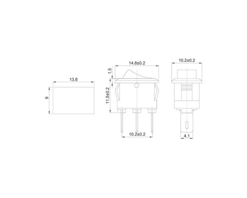 Выключатель клавишный REXANT 250V 3А (3с) ON-ON черный Micro (RWB-102) ( уп.10 штук ) 36-2030